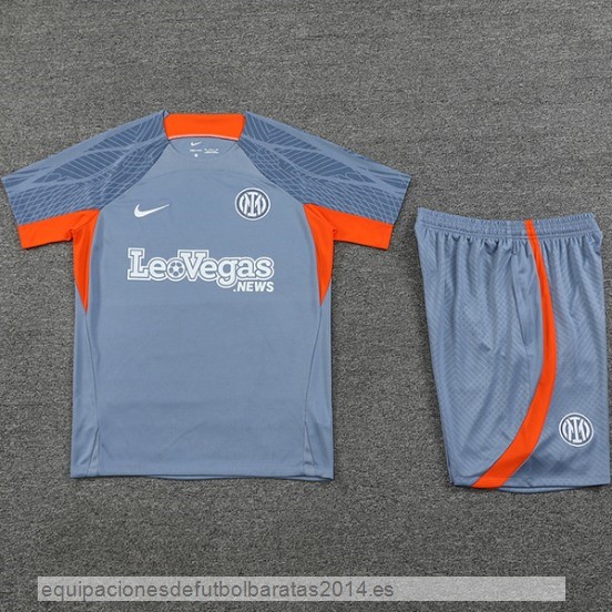 Nuevo Entrenamiento Conjunto Completo Inter Milan 23/24 Gris Naranja Baratas